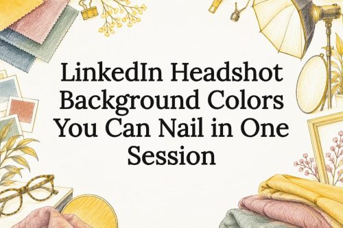 Decorative headshot background color title card