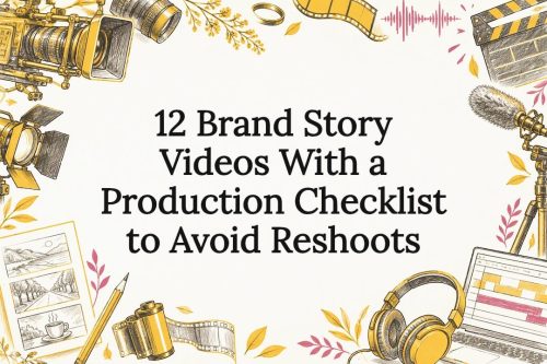 Decorative brand story video title card