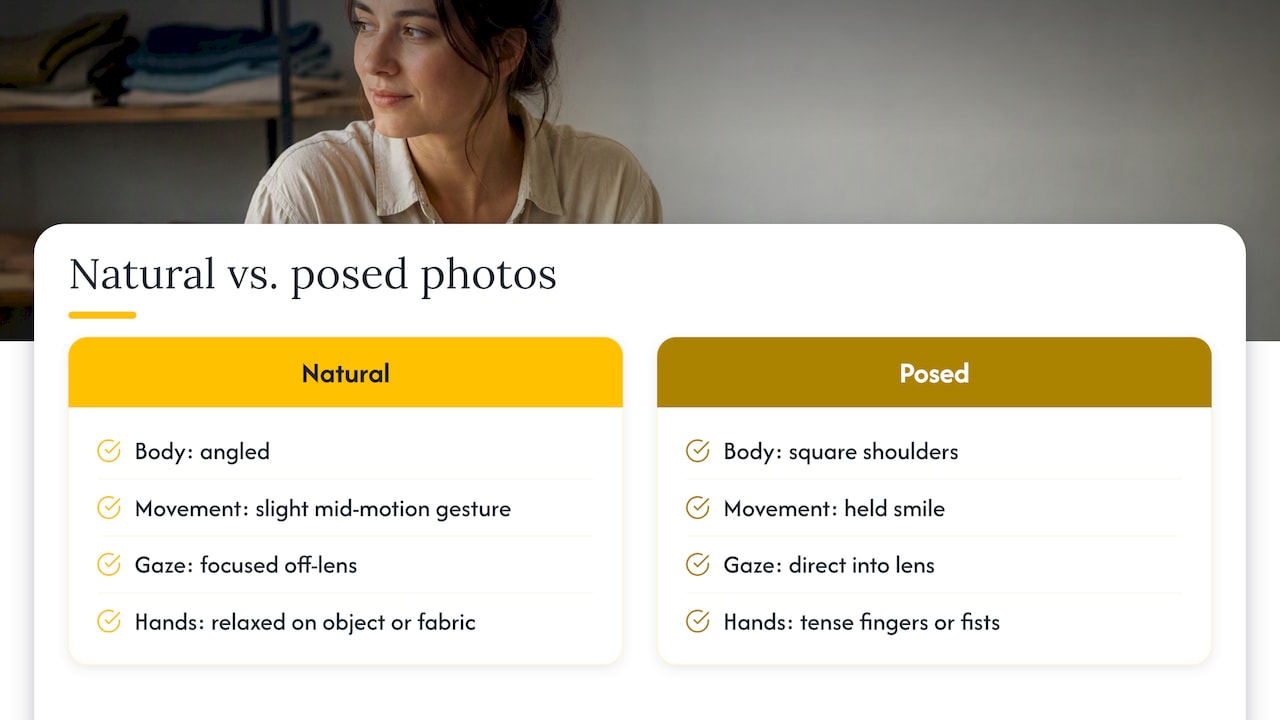 Natural and posed photo cues compared