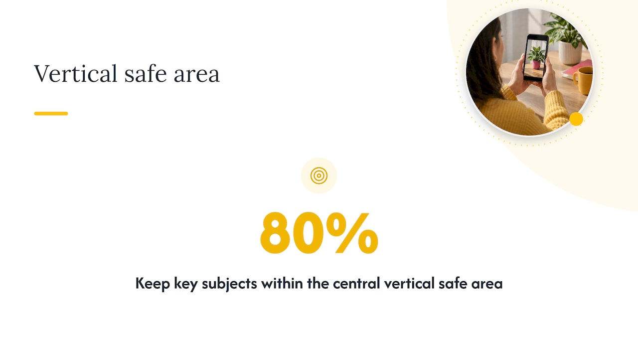 Vertical frame with central safe zone