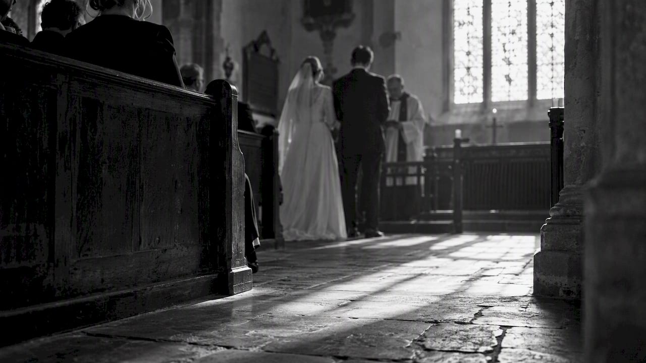 Window light falling across a church floor